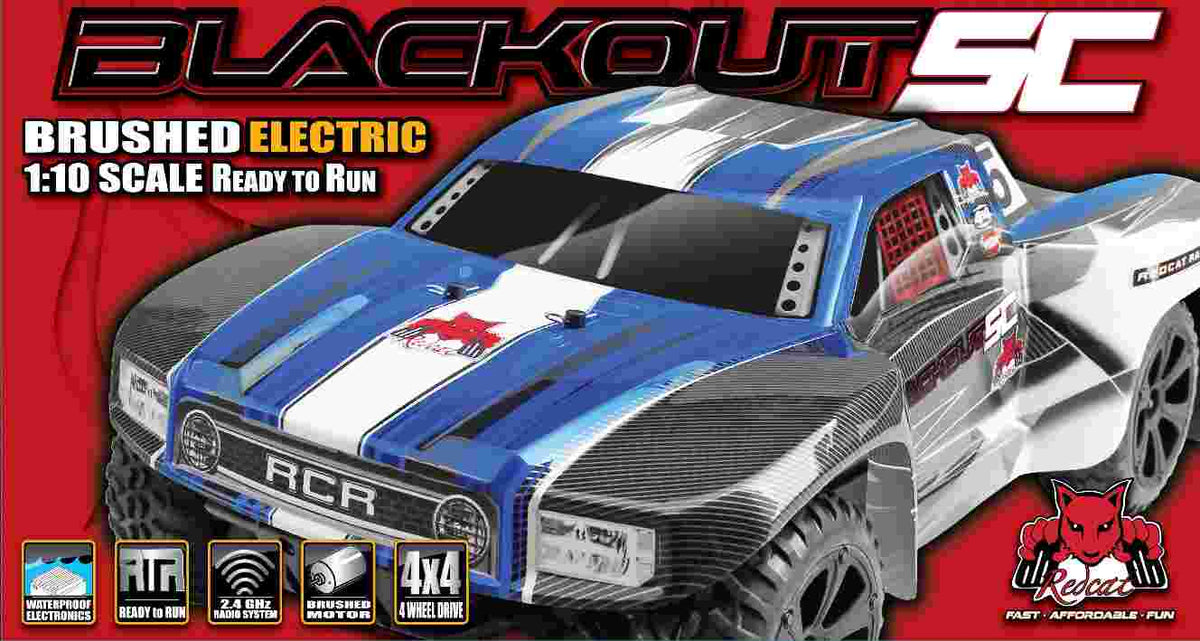 Redcat Blackout SC RC Truck - 1:10 Brushed Electric Short Course Truck ...