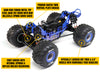 1/8 LMT 2.0 Grave Digger 4X4 Solid Axle Brushless Monster Truck RTR, Green LOS04028T1